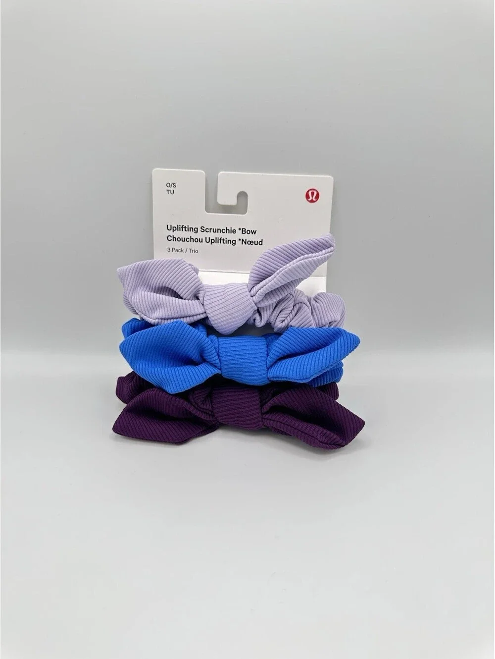 Lululemon Uplifting Bow Scrunchie (Lilac Ether/Pipe Dream Blue/Dramatic Magenta)